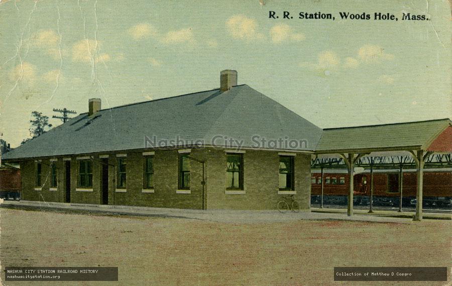 Postcard: Railroad Station, Woods Hole, Massachusetts